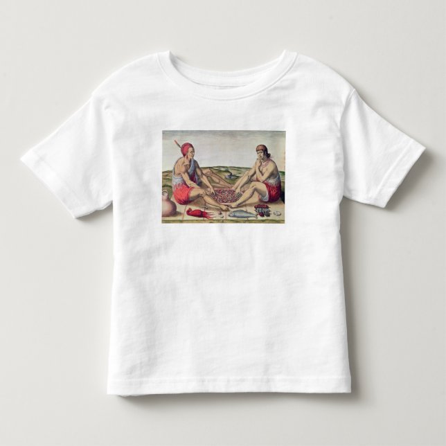 T-shirt Pour Les Tous Petits Indiens mangeant un repas (Devant)
