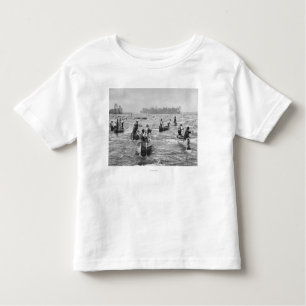 T-shirt Pour Les Tous Petits Indiens pêchant dans la photographie de canal de