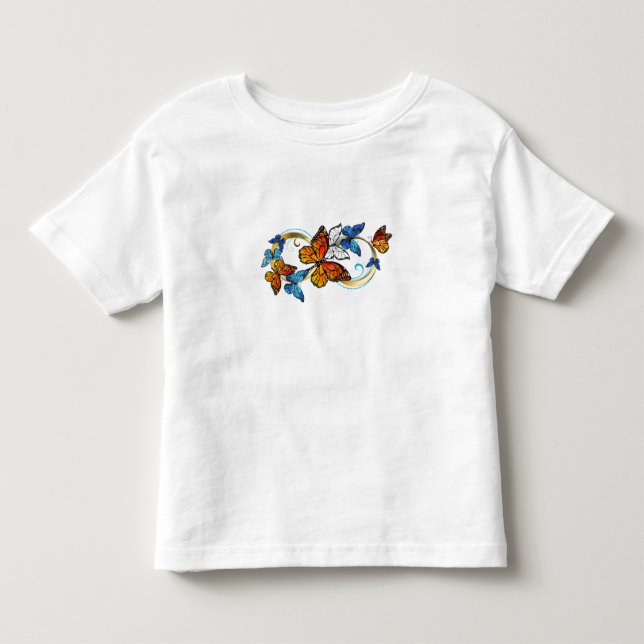 T-shirt Pour Les Tous Petits Infinité de papillons monarques (Devant)