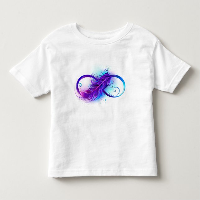 T-shirt Pour Les Tous Petits Infinity with purple feather (Devant)