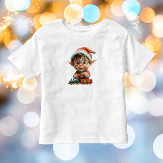 T-shirt Pour Les Tous Petits Ingénierie Baby Christmas Elf Toddler's Tee