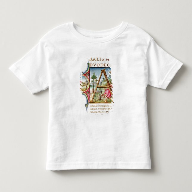T-shirt Pour Les Tous Petits Initiale "A" de Historiated dépeignant (Devant)