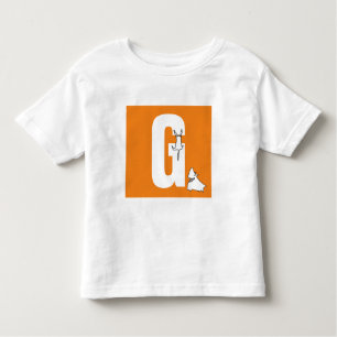 T-shirt Pour Les Tous Petits Initiale avec / chat suspendu et chien amical drôl
