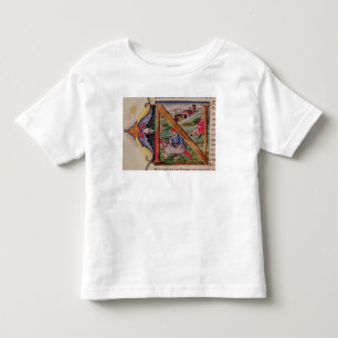 T-shirt Pour Les Tous Petits Initiale "N" de Historiated dépeignant des mouton