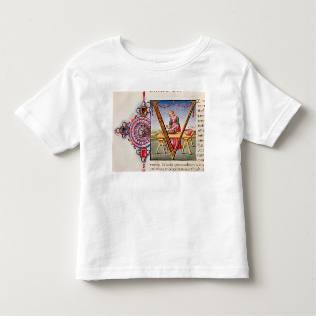 T-shirt Pour Les Tous Petits Initiale "V" de Historiated dépeignant (Devant)