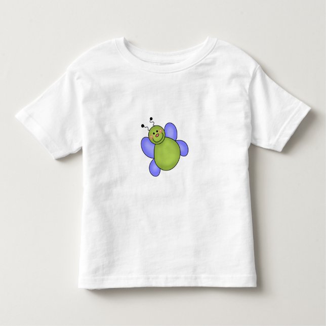 T-shirt Pour Les Tous Petits Insecte de sourire bleu et vert (Devant)