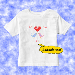 T-shirt Pour Les Tous Petits Inséparables doux et mignons texte personnalisé