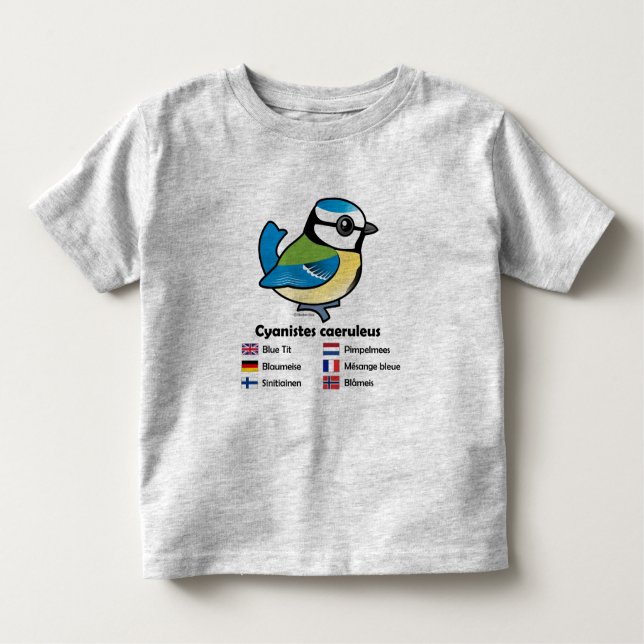 T-shirt Pour Les Tous Petits International de mésange bleue (Devant)