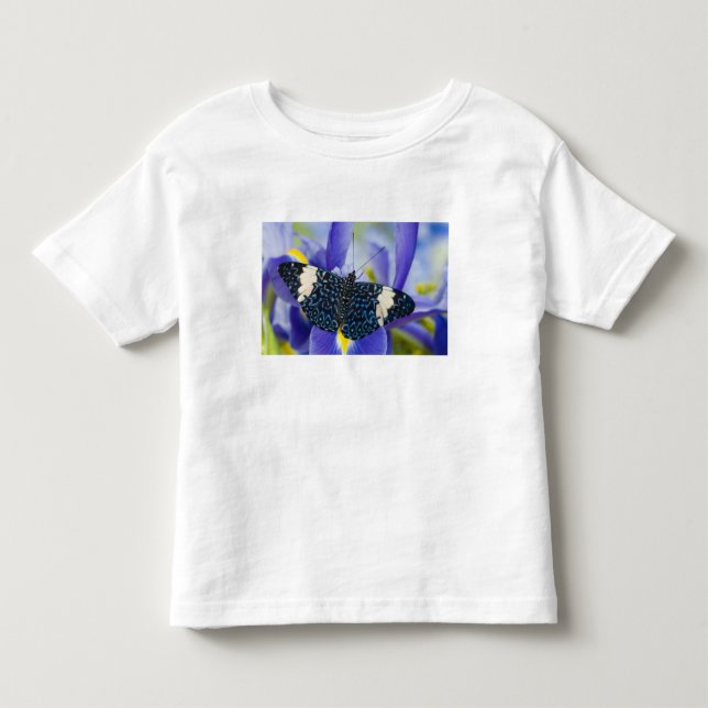 T-shirt Pour Les Tous Petits Iris Pourpre Papillon Tropical (Devant)