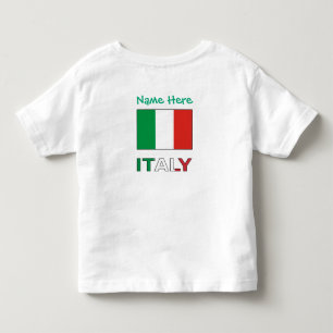 T-shirt Pour Les Tous Petits Italie Drapeau Italien Vert Personnalisation 