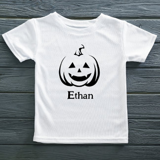 T-shirt Pour Les Tous Petits Jack-o'-lantern Nom d'Halloween noir et blanc