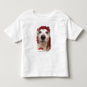 T-shirt Pour Les Tous Petits Jack Russell Terrier tenant l'ornement de Noël