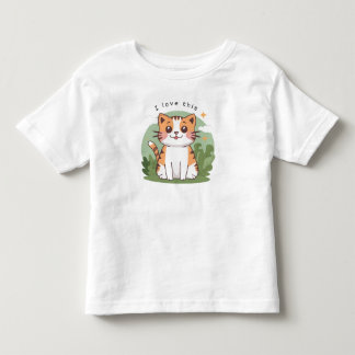 T-shirt Pour Les Tous Petits J'adore ce design enfantin de chaton tabby