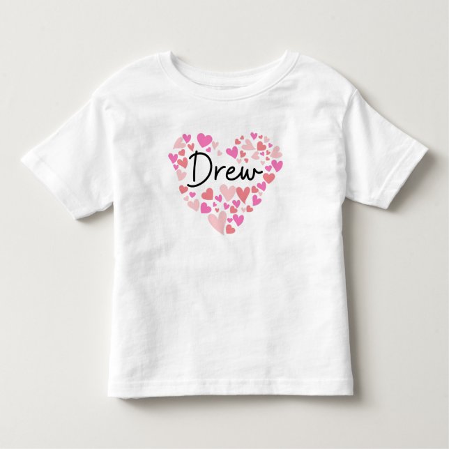 T-shirt Pour Les Tous Petits J'adore Drew - cœurs pour Drew (Devant)