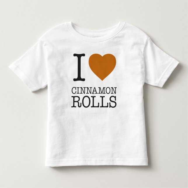 T-SHIRT POUR LES TOUS PETITS J'ADORE LES ROULEAUX DE CINNAMON (Devant)