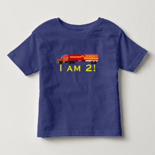 T-shirt Pour Les Tous Petits "J'ai 2 ans !" Et nom avec de rouge le camion