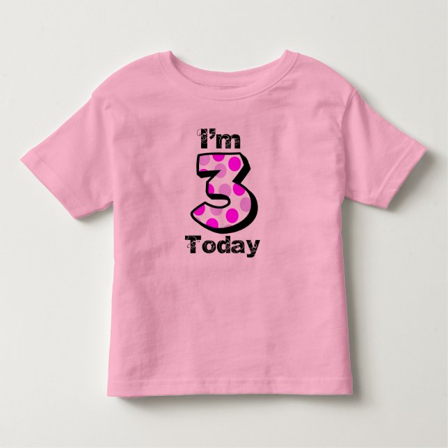 T-shirt Pour Les Tous Petits J'ai 3 ans aujourd'hui Filles Anniversaire Chemise (Devant)