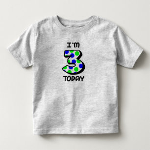 T-shirt Pour Les Tous Petits J'ai 3 ans aujourd'hui Garçons Anniversaire Chemis