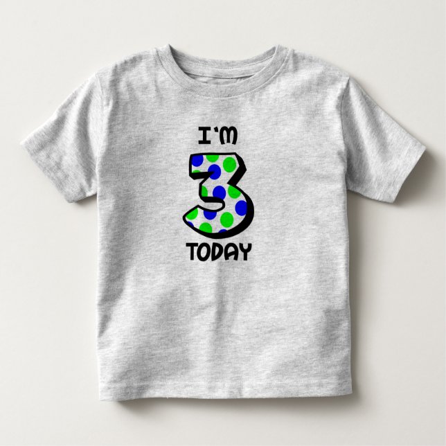 T-shirt Pour Les Tous Petits J'ai 3 ans aujourd'hui Garçons Anniversaire Chemis (Devant)