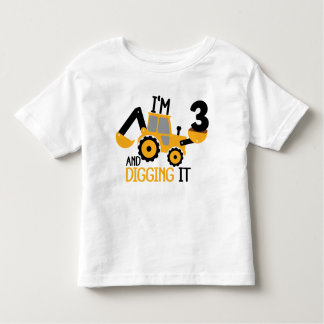 T-shirt Pour Les Tous Petits J'ai 3 ans et creuser la construction