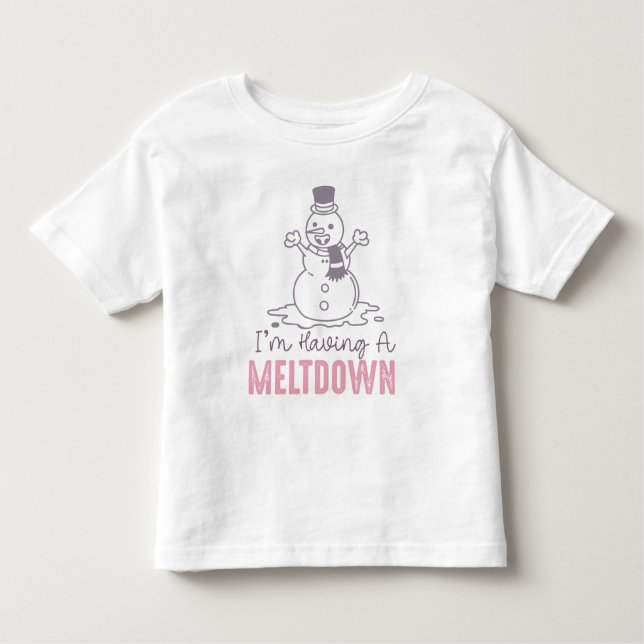 T-shirt Pour Les Tous Petits J'ai une fonte - Drôle Snowman Design (Devant)
