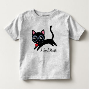 T-shirt Pour Les Tous Petits J'Ai Volé Des Coeurs Cute Kitty Cat Don