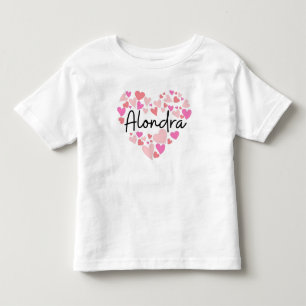 T-shirt Pour Les Tous Petits J'aime Alondra - coeurs pour Alondra