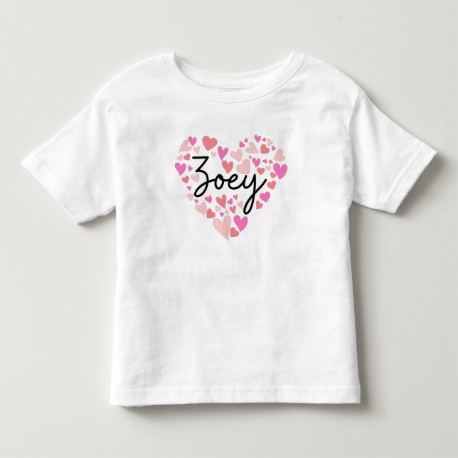 T-shirt Pour Les Tous Petits J'aime Andi - coeurs pour Andi (Devant)