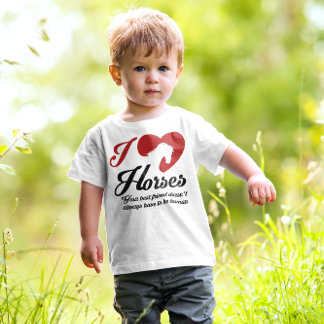 T-shirt Pour Les Tous Petits J'aime / Chevaux du coeur