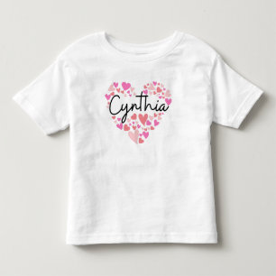 T-shirt Pour Les Tous Petits J'aime Cynthia - cœurs pour Cynthia