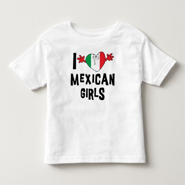 T-shirt Pour Les Tous Petits J'aime les filles mexicaines (Devant)