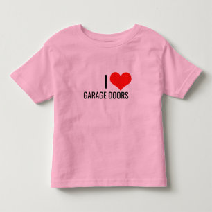 T-shirt Pour Les Tous Petits J'aime les portes de garage Cadeau de Noël cœur ro