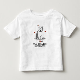 T-shirt Pour Les Tous Petits J'aime les vieux bergers anglais (Grey 1) mignonne
