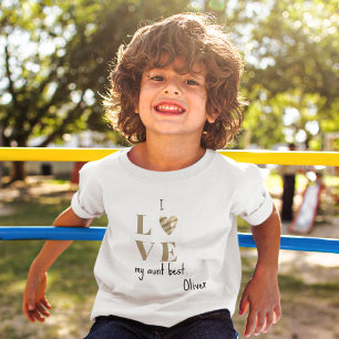 T-shirt Pour Les Tous Petits J'aime ma tante, Jersey fin mignon de 2T à 5/6T