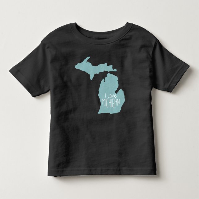 T-shirt Pour Les Tous Petits J'aime Michigan Blue Grey (Devant)