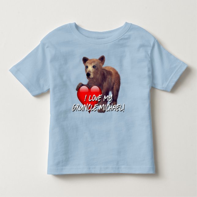 T-shirt Pour Les Tous Petits "J'Aime Mon Oncle !" Bear Cub (Devant)