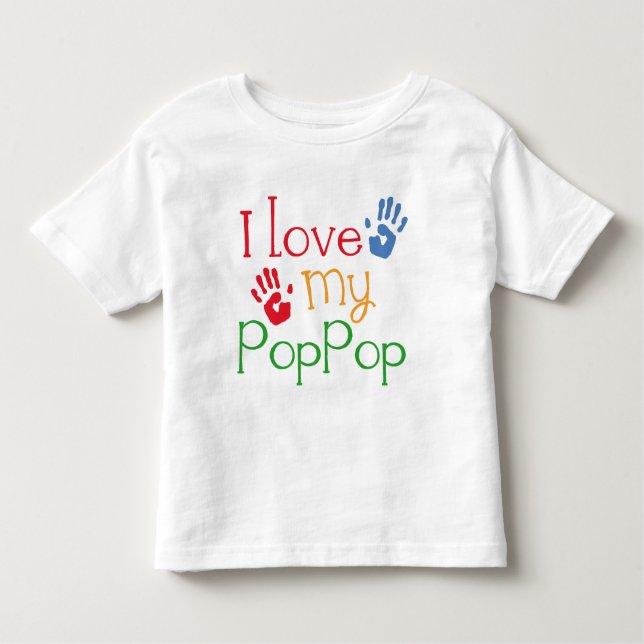 T-shirt Pour Les Tous Petits J'aime mon PopPop (Handprints) (Devant)