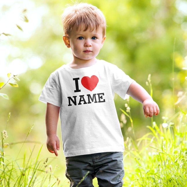 T-shirt Pour Les Tous Petits J'aime nom (Créateur téléchargé)