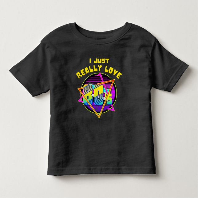 T-SHIRT POUR LES TOUS PETITS J'AIME VRAIMENT LES 80S (Devant)
