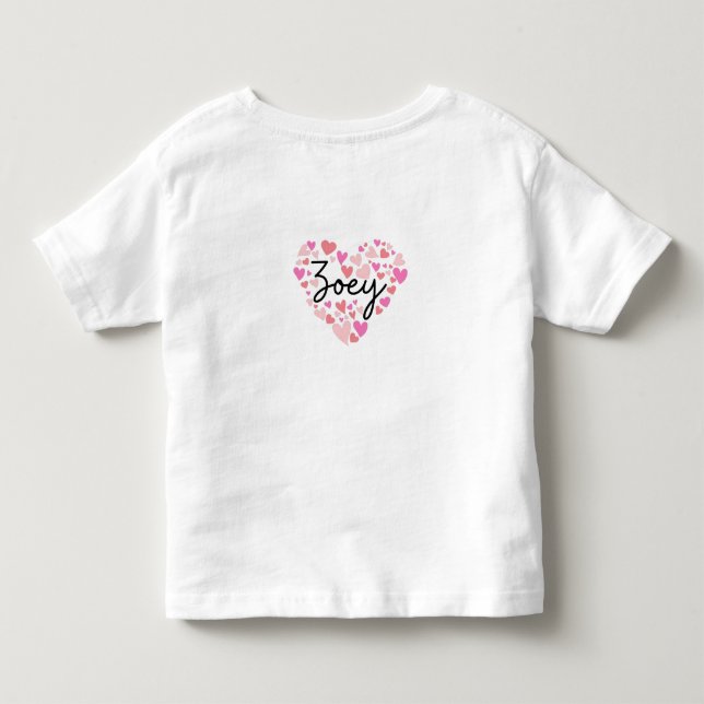 T-shirt Pour Les Tous Petits J'aime Zoey (Dos)