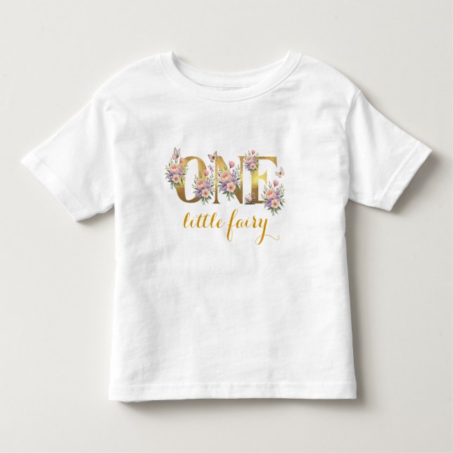 T-shirt Pour Les Tous Petits Jardin de fées Whimsical 1er anniversaire (Devant)