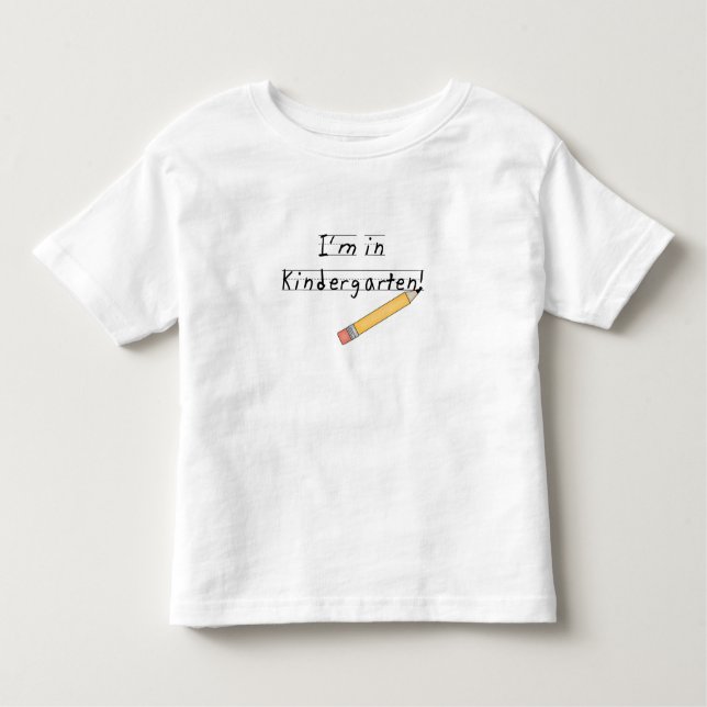 T-shirt Pour Les Tous Petits Jardin d'enfants rayé de papier et de crayon (Devant)
