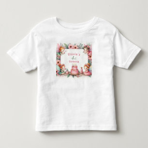 T-shirt Pour Les Tous Petits Jardin poilu rose enchanté - Anniversaire