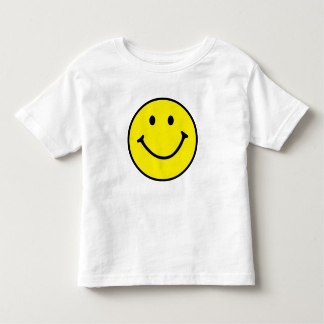 T-shirt Pour Les Tous Petits Jaune brillant et joyeux visage souriant (Devant)