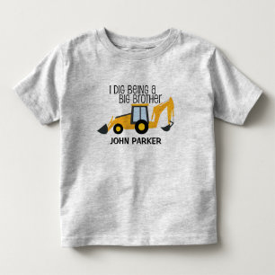 T-shirt Pour Les Tous Petits Je creuse comme un gros frère camion de constructi