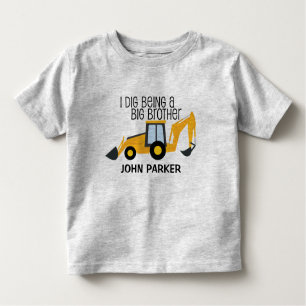 T-shirt Pour Les Tous Petits Je creuse être un NOM de camion de construction de