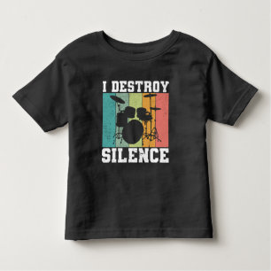 T-shirt Pour Les Tous Petits Je détruit le silence déstabilisé tambour Vintage