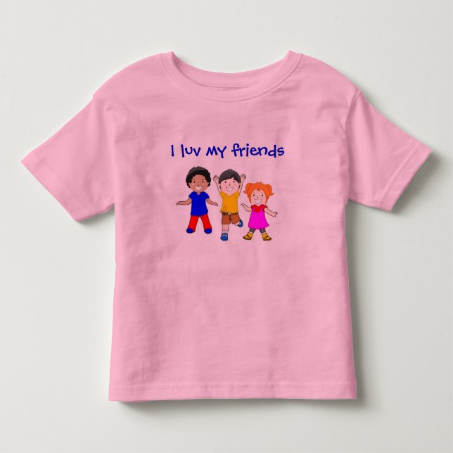T-SHIRT POUR LES TOUS PETITS JE LUV MES AMIS (Devant)