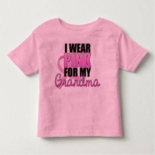 T-shirt Pour Les Tous Petits Je porte le rose pour ma grand-maman - cancer du