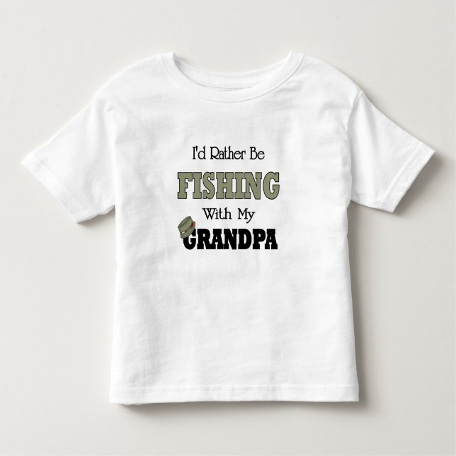 T-shirt Pour Les Tous Petits Je préfère pêcher avec grand-père (Devant)